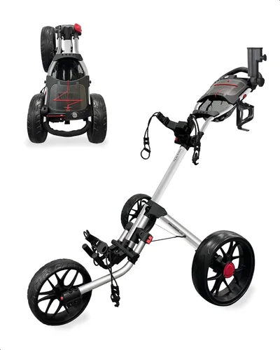 Caddytek CaddyLite 15.3 V2 - Carrito de golf para empujar, ligero, plegable, de aluminio con ruedas EVA, freno de pie, mango ajustable, soporte para