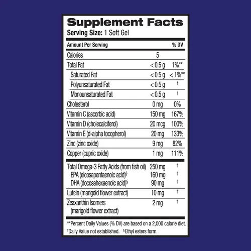 Miniatura 6 de Ocuvite Suplemento vitamínico y mineral, suplementos de luteína y zeaxantina, vitaminas C, D, E, zinc y omega-3, ayuda a proteger los ojos del sol