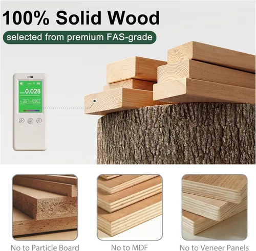 Miniatura 6 de Mesita de noche pequeña, mesa de noche 100% madera de roble macizo, mesita de noche moderna de mediados de siglo con almacenamiento abierto, armario