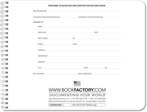 Miniatura 29 de BookFactory Libro de registro del fabricante e importador de armas de fuego/Libro de registro de adquisición y disposición/Libro de registro