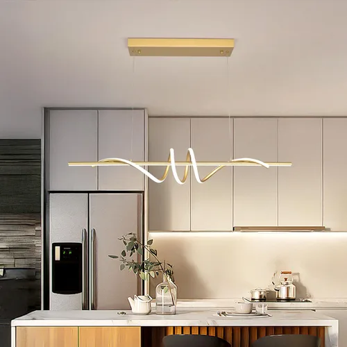 Miniatura 10 de Lámpara colgante LED moderna, lámpara de araña negra de 39.37 pulgadas regulable con control remoto y teléfono, temperatura de color ajustable