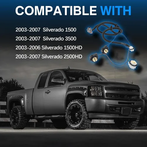 Miniatura 7 de Kit de Arnés de Cableado Directo de Luz Trasera del Lado Izquierdo del Conductor Compatible con Chevy Silverado 1500 1500HD 2500HD 3500 2003-2007