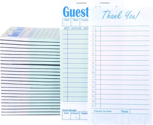 Miniatura 2 de Paquete de 100 cuadernos de cheques de invitados para servidores a granel, bloc de notas para camarera, chequera, accesorios de papel, libro de Verde