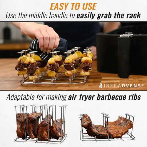 Miniatura 3 de Accesorios para freidora de aire, estante compatible con Instant Pot Vortex, Ninja, Power XL, Ultrean, Chefman, accesorio de acero inoxidable
