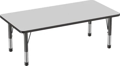 Miniatura 30 de FDP - Mesa rectangular para actividades escolares y aulas (24 x 36 pulgadas), patas gruesas para niños pequeños, altura ajustable de 15 a 24