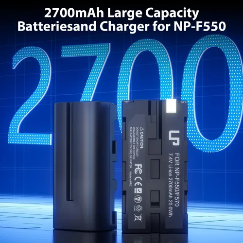 Miniatura 2 de LP Batería NP-F550 2-Pack 2700mah y cargador para Sony NP F550, F530, F970, F960, F770, F750, F330, CCD-SC55, TR516, TR716, TR818, TR910, TR917