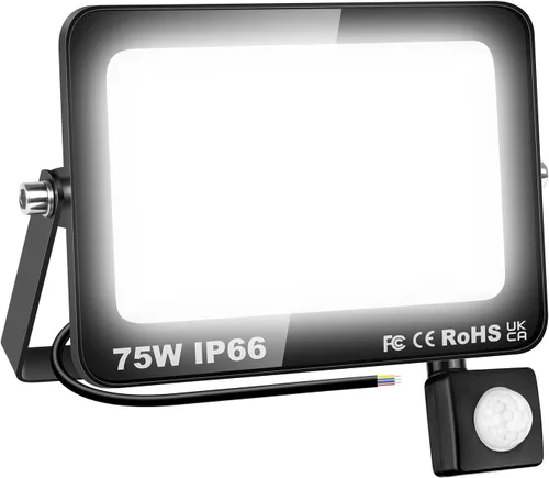 Miniatura 22 de Willpower Reflector LED con sensor de movimiento, luces de seguridad para exteriores de 10 W, 1000 lúmenes, lámpara exterior de 4000 K, luz blanca