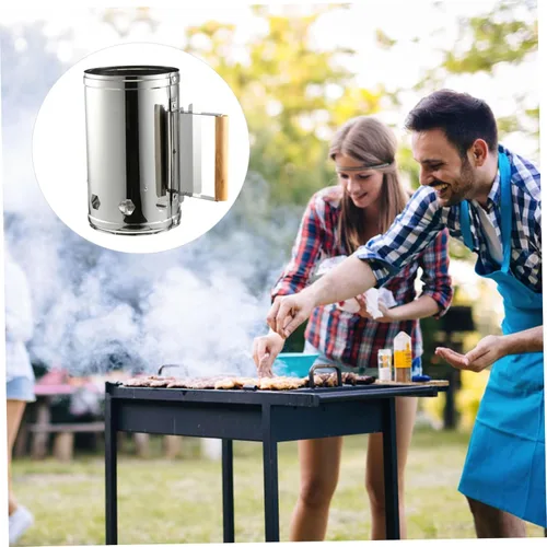 Miniatura 2 de Yardwe Accesorios de parrilla de cubo de acero inoxidable para parrilla al aire libre, accesorios de arranque de chimenea de cocina al aire libre