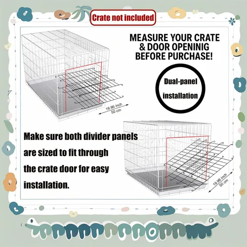 Miniatura 3 de Panel divisor de jaula para perros, paquete de 2 unidades de metal negro, compatible con 42 a 48 pulgadas y otros tamaños de jaulas, 28 pulgadas