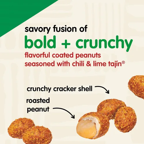 Miniatura 4 de Snak Club Tajin - Cacahuetes crujientes, nueces con chile y condimento de lima, suave, sin colores ni sabores artificiales, bolsa resellable de 10.5