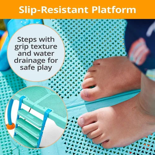 Miniatura 6 de Plum Play Kids Splash Pad Station Equipo de juego de tobogán acuático - Juguetes de agua para niños al aire libre, piscina con aspersor para niños