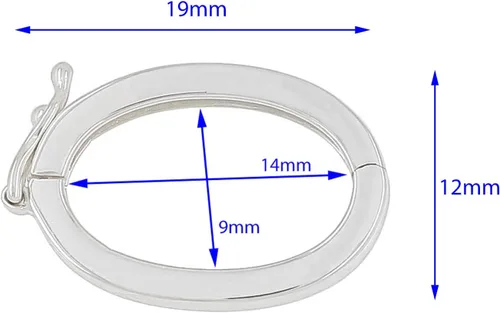 Miniatura 3 de Acortador de perlas ovaladas de plata esterlina 0.709 in