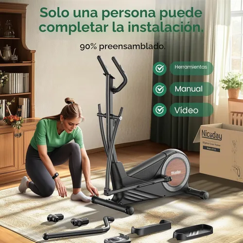 Miniatura 7 de Niceday Máquina elíptica de ejercicios, máquina elíptica para el hogar, entrenador elíptico magnético con zancada de 15.5 a 19 pulgadas, 16 niveles
