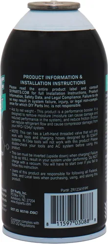 Miniatura 3 de ZeroR® Permafrost para sistemas de CA R1234YF Potenciador de rendimiento 2 latas + medidor de grifo HD de 24 pulgadas
