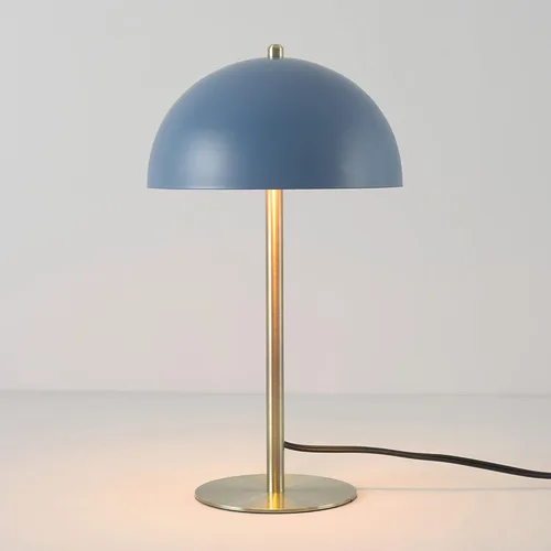 Miniatura 3 de GLOBE Electric 52942 - Lámpara de escritorio azul de 15 pulgadas con detalles de latón, interruptor basculante de encendido/apagado en línea, ideal