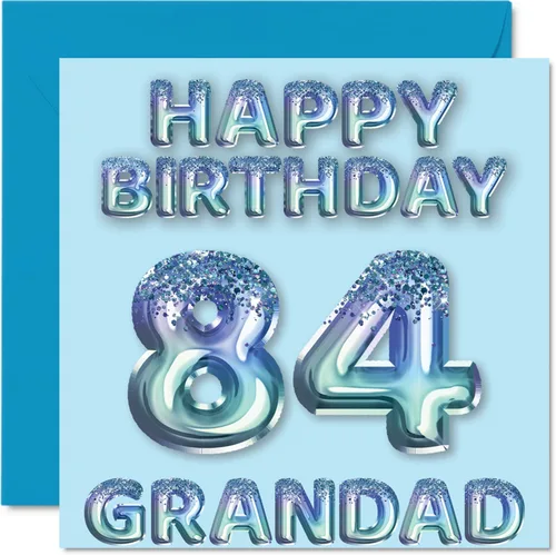 Miniatura 306 de Stuff4 Tarjeta de primer cumpleaños para niños, globo de fiesta con purpurina azul, tarjetas de feliz cumpleaños para niño de 1 año, nieto, hijo, 57