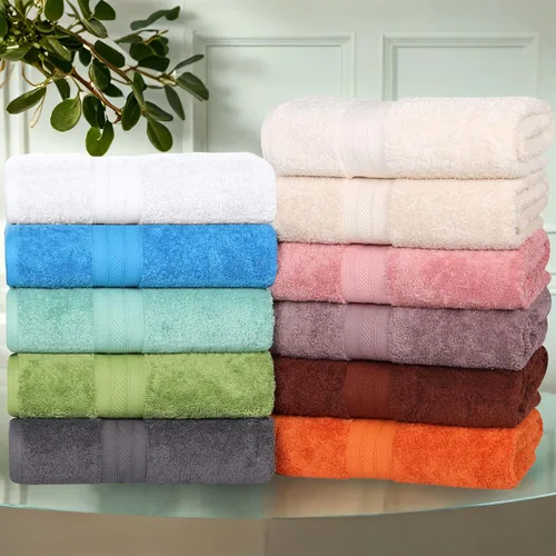 Miniatura 7 de Superior Juego de 2 toallas de baño de fibra larga 100% algodón peinado de 27.64 oz/m², para baño, ducha, cocina, súper suave, afelpado, altamente