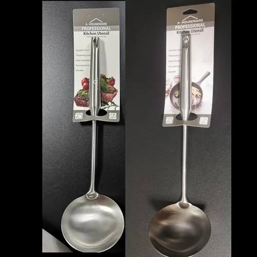 Miniatura 7 de Cucharón de sopa de acero inoxidable 304, utensilios de cocina de acero inoxidable 304 para cocinar con diseño antiquemaduras, herramienta de cocina