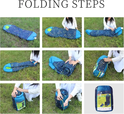Miniatura 7 de AceCamp Saco de dormir para mamá que brilla en la oscuridad para niños y jóvenes, clasificación de temperatura de 30 °F, -33.8 °F, resistente al