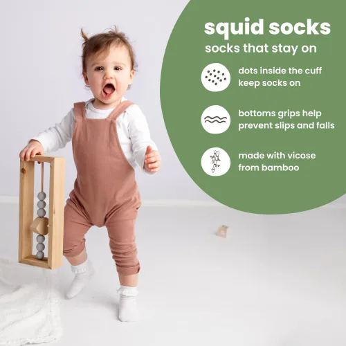 Miniatura 52 de squid socks Calcetines de viscosa de bambú 0-6M, 6-12M, 12-24M y 2T-3T Calcetines que se mantienen puestos