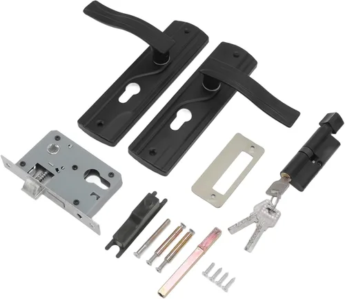 Miniatura 7 de Juego de manijas y cerraduras de puerta delantera, cerradura universal para puerta de casa, juego de llaves de palanca de puerta, cerradura