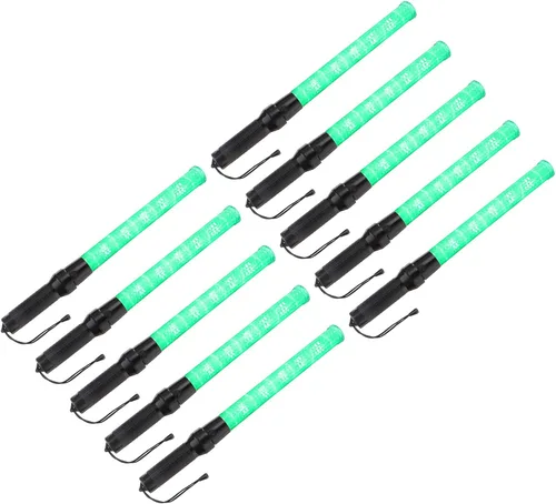 Miniatura 10 de PATIKIL Varitas de tráfico de 21 pulgadas, 10 unidades, 2 modos intermitentes, luz de advertencia LED, controlador de señal policial con cordón