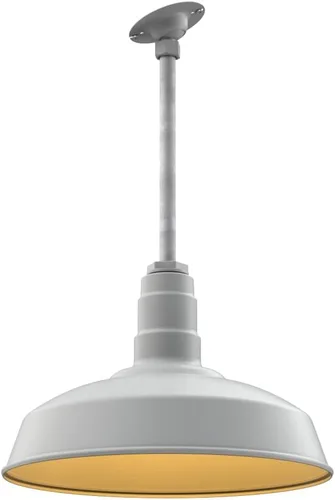 Miniatura 58 de Steel Lighting Co. Carson Barn Light Colgante montado en el techo Cúpula de 16 pulgadas Cable negro Luz de acero de estilo industrial
