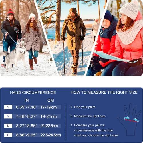 Miniatura 6 de SIMARI - Guantes de invierno para hombres y mujeres para pantalla táctil guantes de invierno guantes de trabajo para correr conducir montar