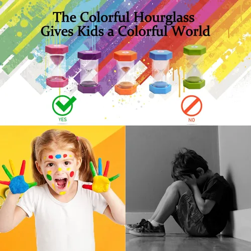 Miniatura 2 de Temporizador de arena de 10 minutos, temporizador de reloj de arena, reloj de arena para niños, reloj de arena colorido, temporizador de vidrio
