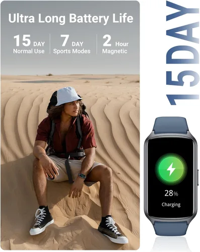 Miniatura 5 de Amzhero Rastreador de salud y fitness con monitor de frecuencia cardíaca 24/7, oxígeno en sangre, presión arterial, rastreador de sueño