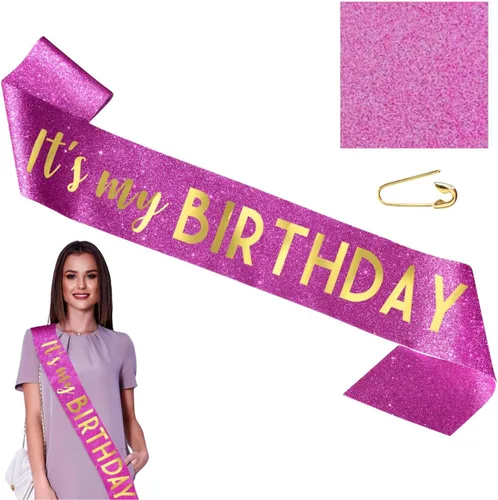 Miniatura 10 de Banda de cumpleaños – Banda «It's My Birthday» – Decoraciones de cumpleaños para mujeres, cumpleaños, niñas, accesorios de cumpleaños, decoraciones