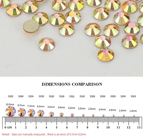 Miniatura 6 de Towenm 720 diamantes de imitación de cristal con parte trasera plana, SS20 de 0.189 in, cristales de cristal de parte trasera plana no termofijos