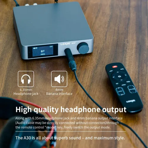 Miniatura 4 de LOXJIE Amplificador de potencia de audio estéreo de alta fidelidad A30 y amplificador de auriculares, amplificador de chip MA12070 clase D