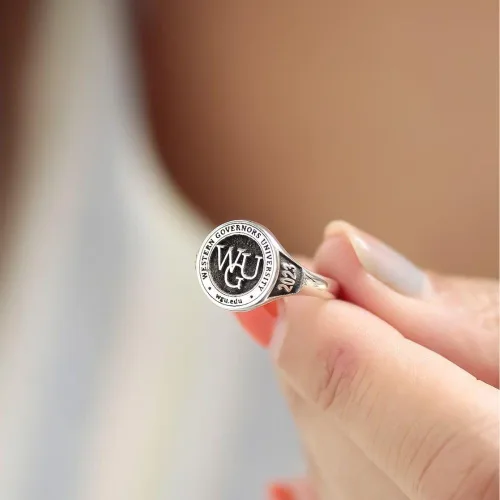 Miniatura 4 de Ssjewel Customize Own University Name Ring Personalize Women's High School Ring Graduation Gift Ring 14K Gold Finish Men High School Class Ring