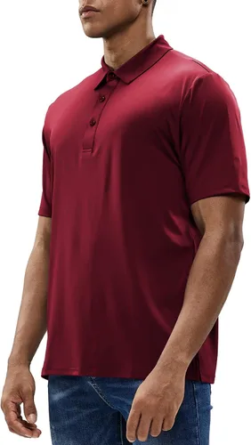 Miniatura 6 de MIER Polo de manga corta para hombre, protección solar, polo de golf, secado rápido