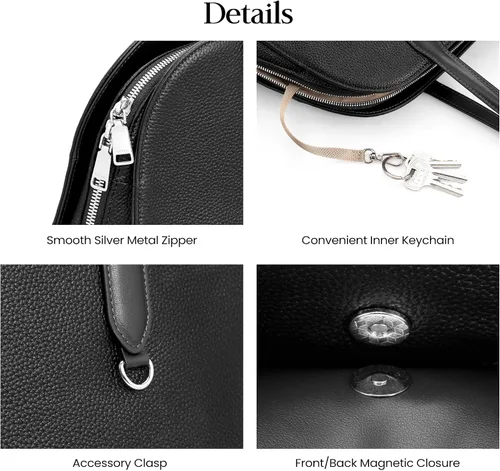Miniatura 6 de befen Genuine Leather Tote Bag for Women Multi-Pockets Designer Shoulder Tote Work Purse Satchel Handbags