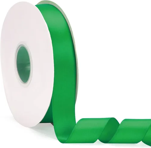 Miniatura 97 de Cinta de satén de doble cara verde manzana de 1-1/2 pulgadas x 50 yardas, cinta de color sólido de alta densidad, ideal para manualidades, envoltura