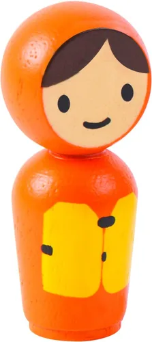 Miniatura 5 de PlanToys® Barco de guardia costero de madera con conductor Juguete impermeable para baño y agua Juguete Montessori para juego imaginativo