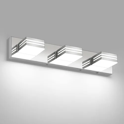 Miniatura 13 de Moderna lámpara LED para tocador de baño (3 luces, 24 pulgadas) (5CCT, regulable), negro mate moderno para pared de baño