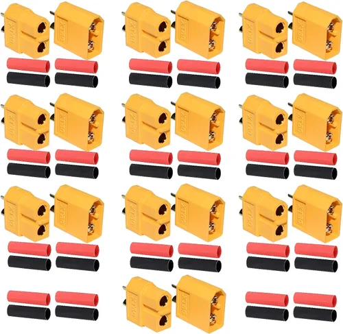 10 pares de conectores XT60 – Enchufes de alimentación macho y hembra bala para RC Lipo batería de control remoto coches