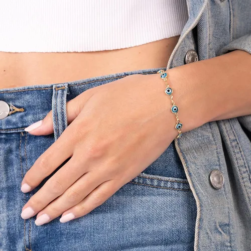 Miniatura 2 de Barzel Pulsera multicolor chapada en oro de 18 quilates para mujer, fabricada en Brasil