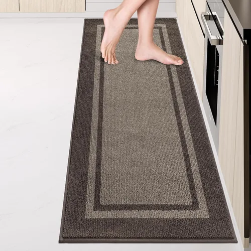 Miniatura 31 de anllugs Alfombras de cocina de 24 x 36 pulgadas, antideslizantes, lavables a máquina, tapetes absorbentes y cómodos para cocina, fregadero, Beige