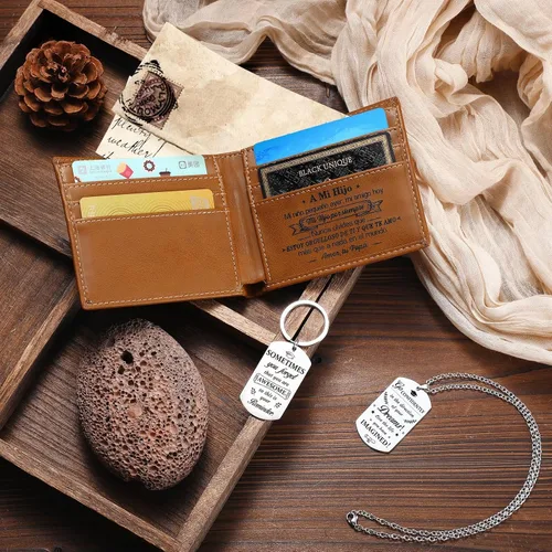 Miniatura 6 de Treela Juego de regalo de agradecimiento inspirador de cuero, cartera, llavero, regalo de agradecimiento para profesores, estudiantes, amigos