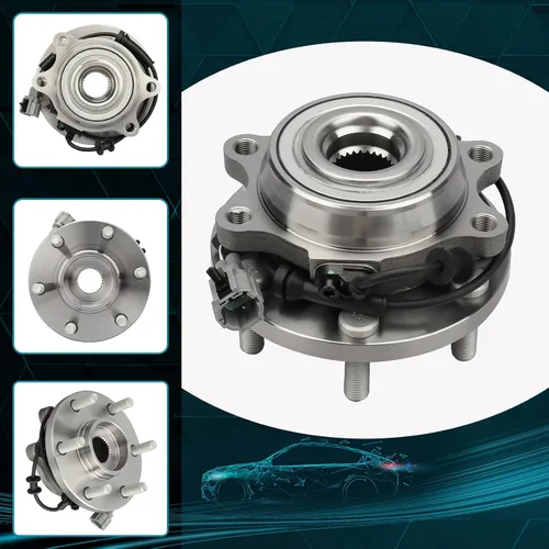 Miniatura 3 de IRONTEK 515065x2 Conjunto de cojinete de rueda delantera y cubo con ABS para 2005-2015 para Nissan Frontier/Xterra, Pathfinder 2005-2012, 2009-2012