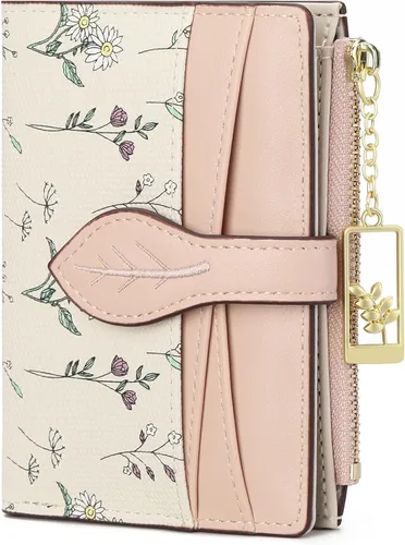 Miniatura 11 de GAEKEAO Billeteras pequeñas para mujer, con bloqueo RFID, plegable, de piel vegana, con bolsillo con cremallera, ventana de identificación