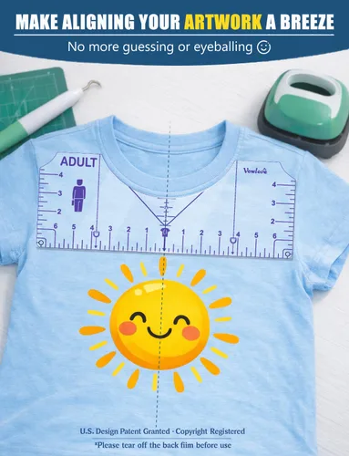 Miniatura 2 de Vowlove Guía de Regla de Camiseta para Alineación de Vinilo, Regla de Camiseta para Centrar Diseños Herramienta de Alineación para Bordado 01 Púrpura
