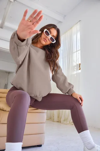 Miniatura 3 de EFAN Sudaderas de gran tamaño para mujer, cuello redondo, sudaderas con capucha Y2K para otoño, moda de otoño, trajes de moda 2025 para adolescentes