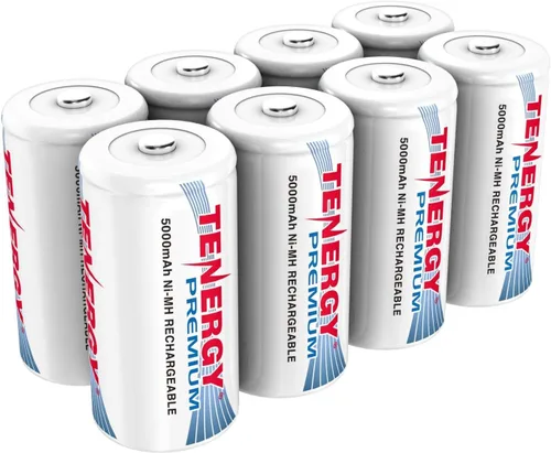 Miniatura 9 de Tenergy Baterías C recargables de alta calidad, batería NiMH C de alta capacidad de 5000 mAh, batería de celda C, paquete de 48