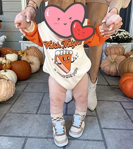 Miniatura 2 de FYBITBO Traje de Halloween para bebé recién nacido, sudadera de manga larga, mameluco de burbujas, linda ropa de Halloween