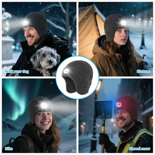 Miniatura 22 de Gorro Bluetooth con auriculares ligeros e inalámbricos, micrófono integrado y altavoces estéreo mejorados con música